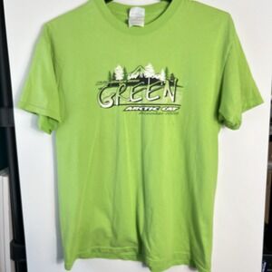 Vintage Arctic Cat Mens SZ L Green Graphic T-Shirt 4 Stroke December 2000 *READ*